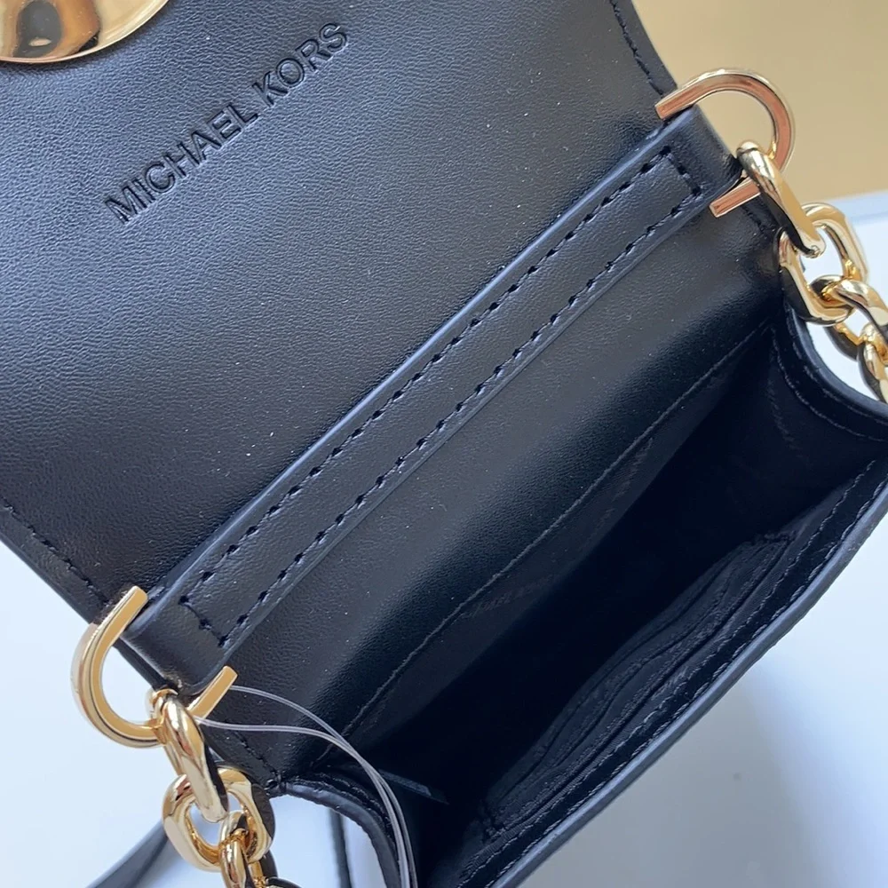 NWT MICHAEL KORS CARMEN SMALL NORTH SOUTH PHONE XBODY BLACK SIGNATURE MULTI COLO